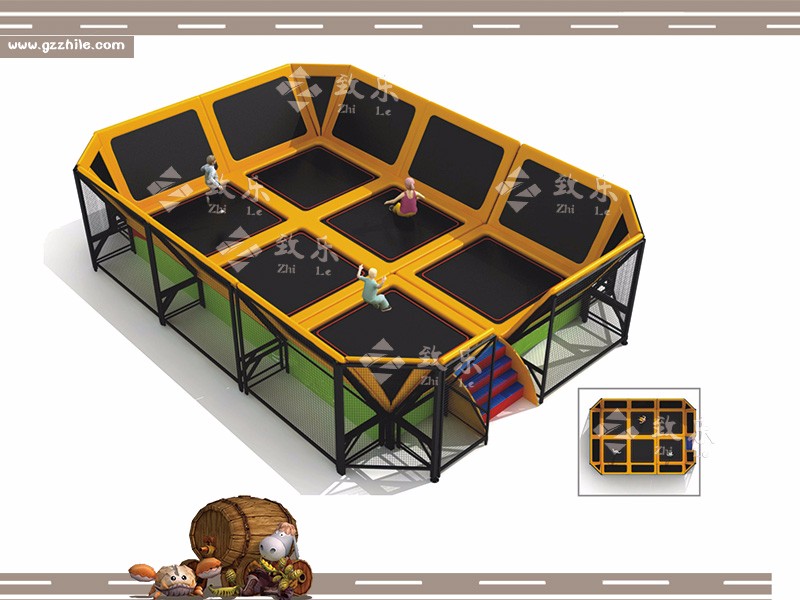 廣州緻樂-室内兒童超級蹦床樂園淘氣堡設備